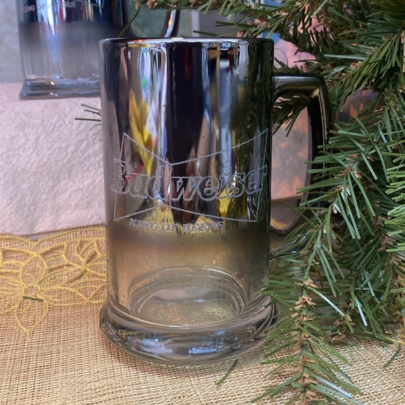 COPY - Budweiser Glass Beer Stein Silver to Smoked Glass 1997 - Picture 2 of 3